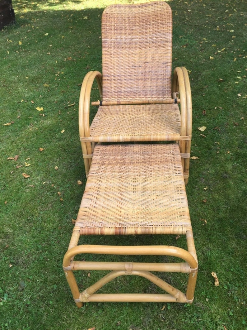 Boho Bambus LiegeStuhl Rattan Deck Chair Lounge Chair Etsy.de