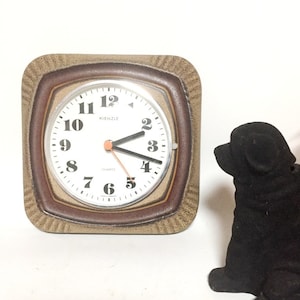 Vintage Kienzle wall clock ceramic handmade, 1960s -70s wall clock, quartz movement relief ceramic Lava Space Age clock