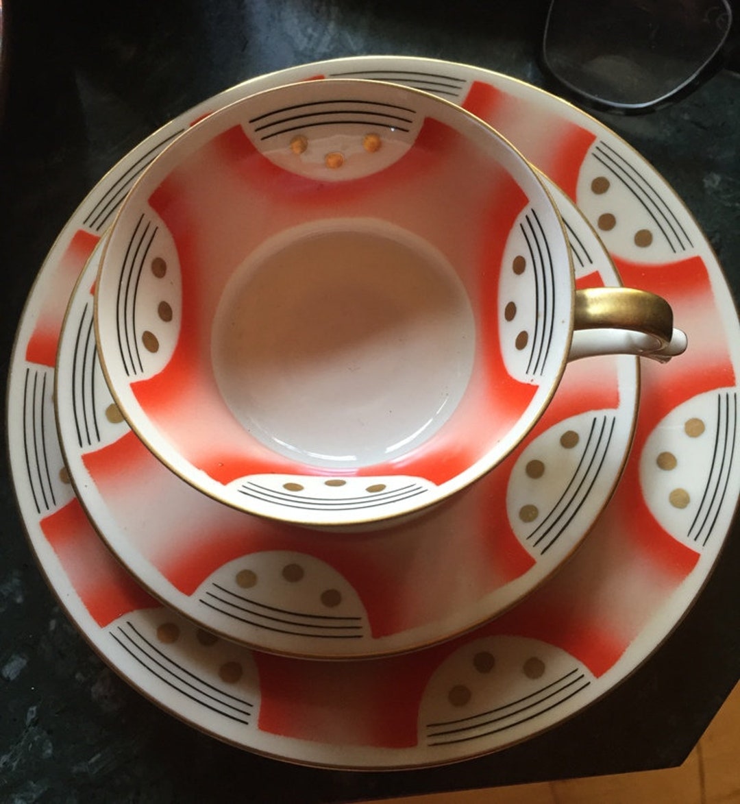 Edelstein Porcelain Tea Cup Art Deco Collection Cup Tea Set 3 Pieces ...