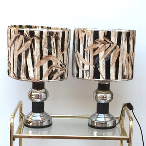 60s chrome lamp XXL modern art design chrome ball lamp, palm tree shade Beverly Hills Hollywood Regency 60s 70s art home
