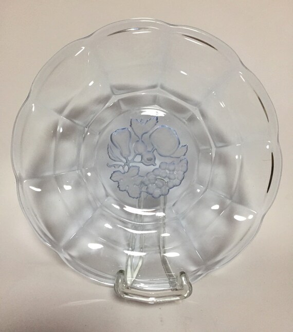 青いガラス ボウル ヴィンテージ プレス ガラス ガラス ボウル ライト