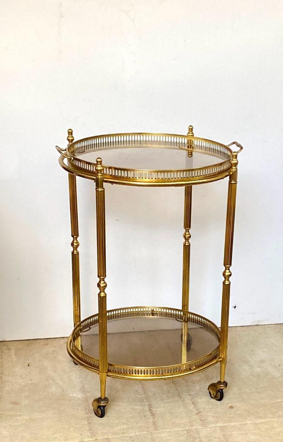 ヴィンテージバーカートトレイ取り外し可能新古典主義スタイルの