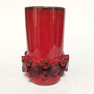 Ceramano Welling Vase Rote  Vase, handgefertigte Keramik Designvase, Ceralux FORM 102    Germany Modern Art Sammler 1960-70er Jahre