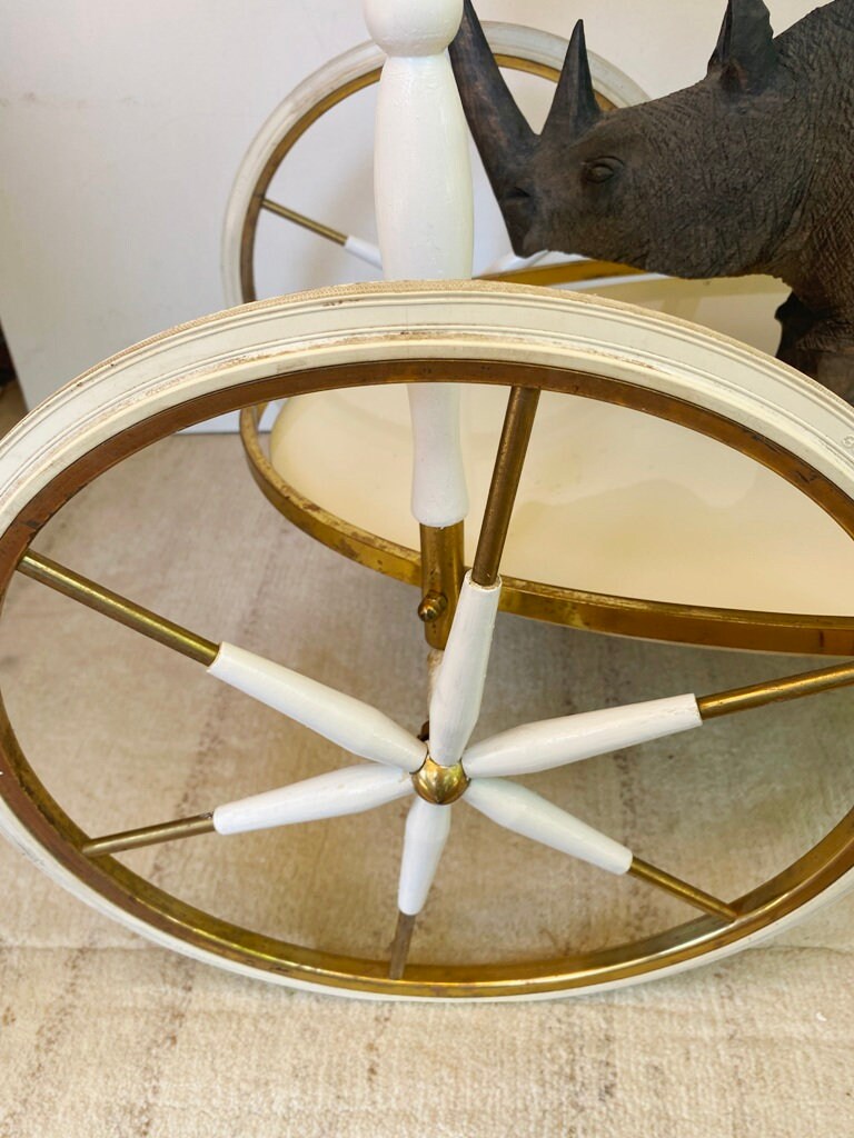 ヴィンテージイタリアンバーカート | ホワイトブラス＆ウッドドリンク