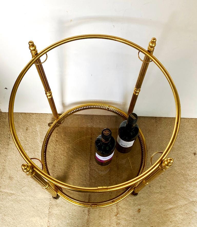 ヴィンテージバーカートトレイ取り外し可能新古典主義スタイルの