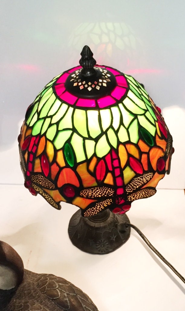 Tiffany Table Lamp Dragonfly Mosaic Glass Art Insect Design - Etsy