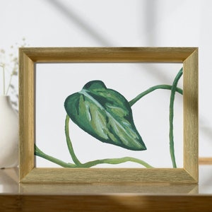 Pothos Leaf Wall Art Print, Earthy Plant Decor for Living Room, Botanical Nature Art, Housewarming Gift for Plant Lovers, Green Wall Art