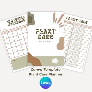 Printable Plant Care Planner, Editable Houseplant Watering Tracker, Indoor Plant Journal, Digital Plant Log, Canva Template for Plant Lovers