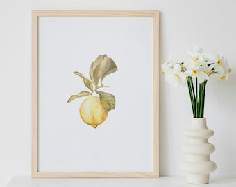 Lemon Art Print: Kitchen Citrus Wall Decor
