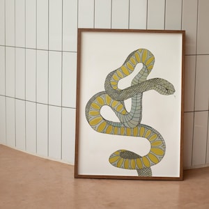 Snake art print serpent wall decor eclectic wall art home decor snake wall decor bedroom wall art boho trendy wall art living room wall art