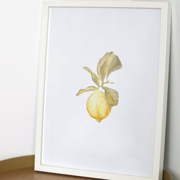 Lemon Art Print, Printable Wall Art, Printable Lemon Art, Printable ...