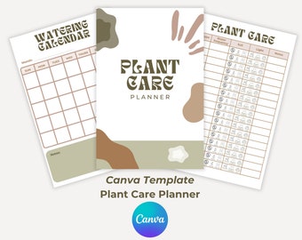 Printable Plant Care Planner, Editable Houseplant Watering Tracker, Indoor Plant Journal, Digital Plant Log, Canva Template for Plant Lovers