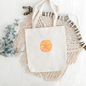 Beach Canvas Tote Bag, Sand Dollar Tote beach bag cotton tote bag trendy coastal tote bag nautical tote ecofriendly bag sustainable gift