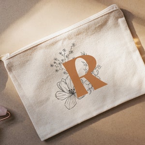 Personalized Boho Zipper Pouch, Bridesmaid Gift, Custom Travel Pouch, Cute Party Favor, Custom Gift Bag, Personalized Travel Accessory