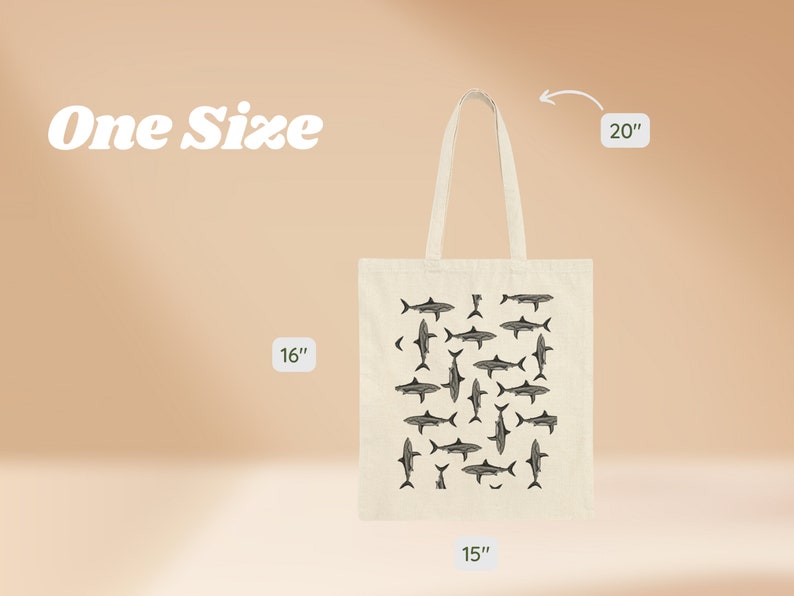 Shark Canvas Tote Bag beach bag canvas tote pool bag book bag grocery shopping bag summer tote canvas bag sustainable image 4