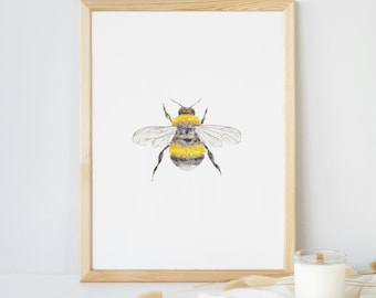 Aquarell Bumblebee Kunstdruck Wanddeko