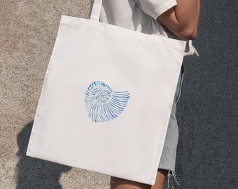 Shell tote bag, cotton canvas tote bag, beach bag tote, trendy sustainable bag, seashell tote, coastal tote, nautical bag, ecofriendly tote