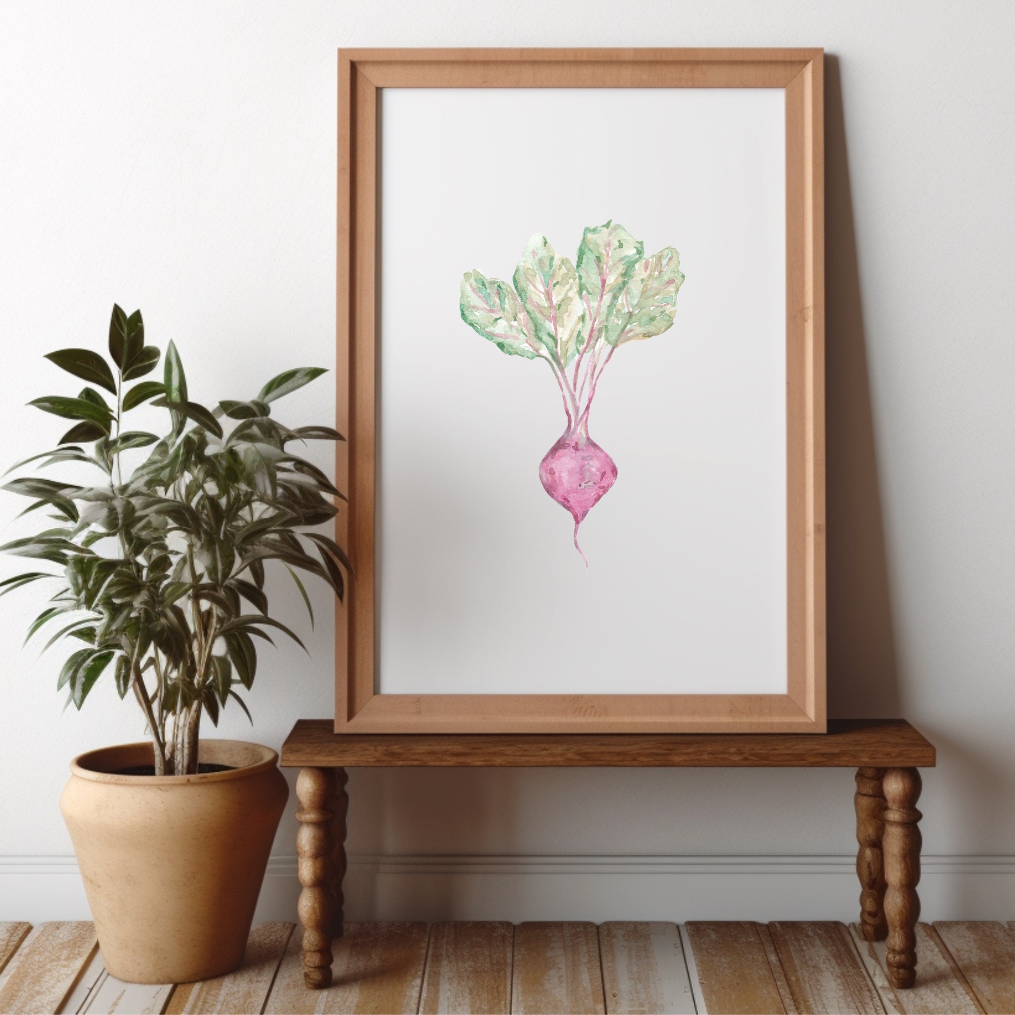 Beet Art Print, Printable Kitchen Wall Art, Farmhouse Decor, Vegetable ...