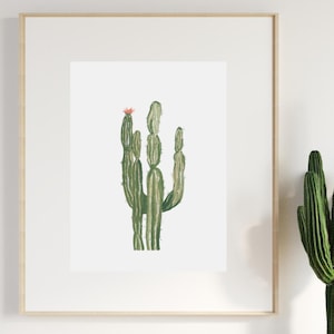 Kaktus Kunstdruck, druckbare westliche Kunst, Sukkulenten Wandkunst, westliche Pflanzenkunst, südwestliche Naturkunst, Kaktus Illustration, Saguaro Druck