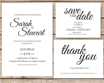 wedding invitation template etsy
