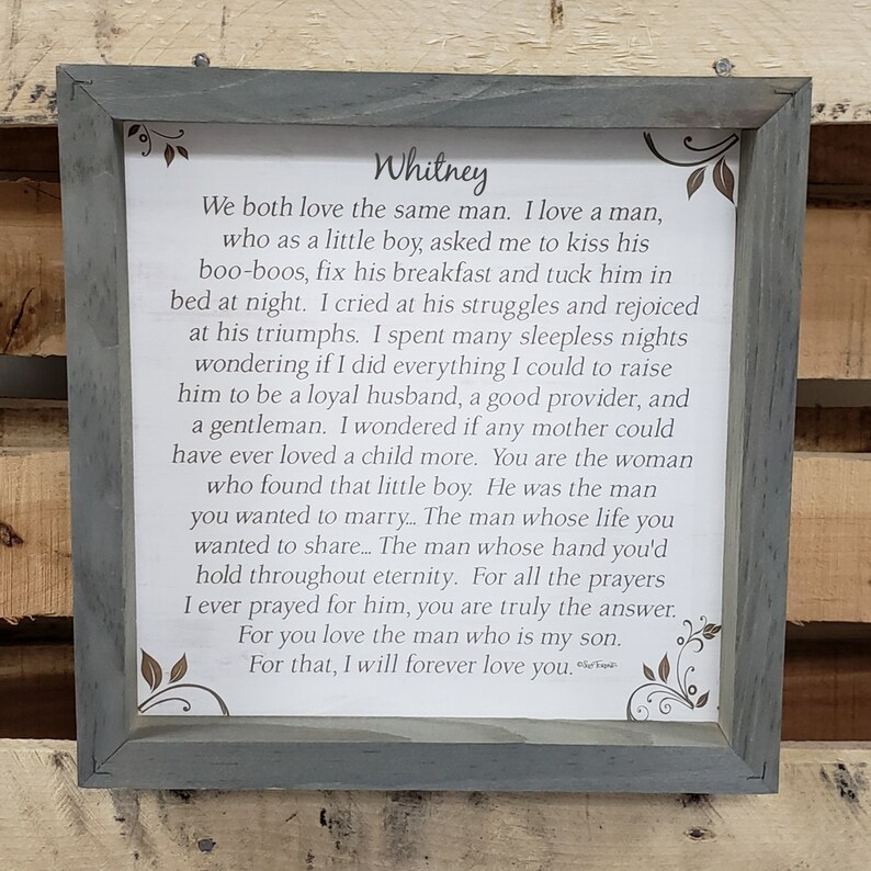 Daughter-in-law Poem Framed - Etsy