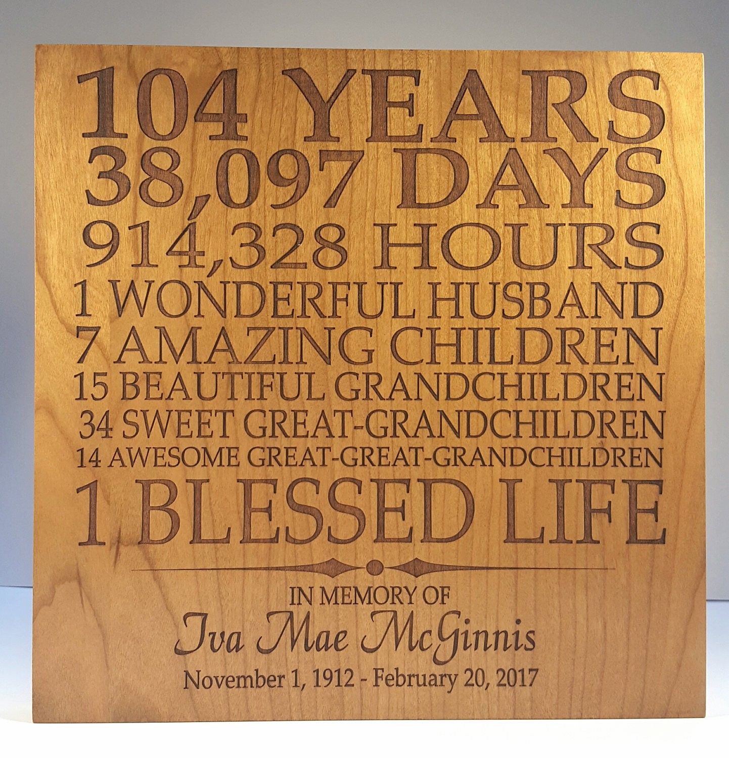 Personalized Wooden Memorial Plaque Engraved Etsy