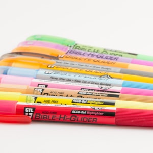 ACCU-Gel Highlighters, Bible Hi-Glider, Inductive Study Kit with case, Bible Highlighters, Bible Safe Pens, Bible Journaling