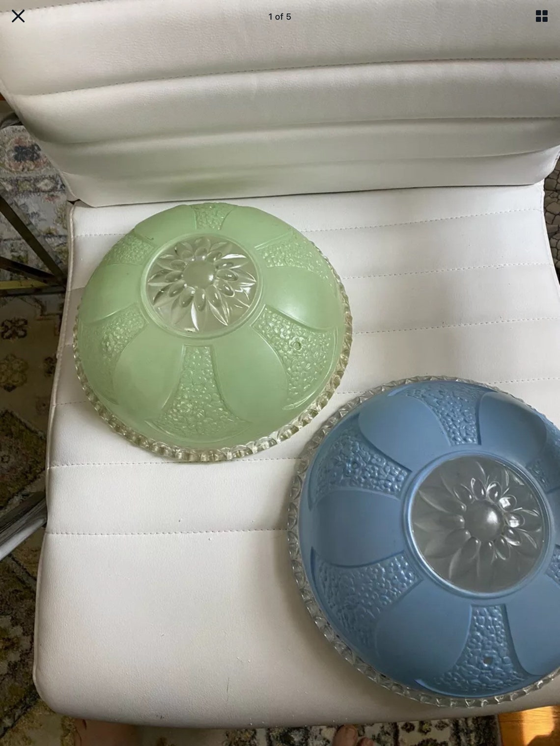 2 vintage ceiling light covers only Etsy