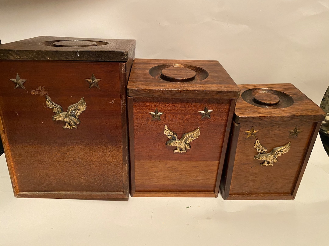 Americana Vintage Nesting Boxes With Eagles and Stars Etsy