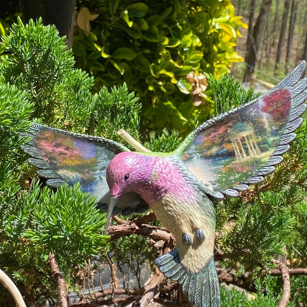 Thomas Kinkade Garden of Prayer Beauty In Flight Hummingbird Decor 1st Issue