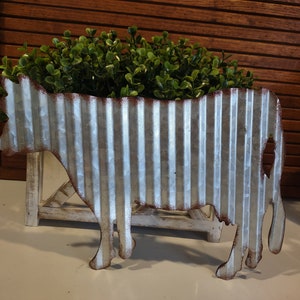 Cow Corrugated Metal Wall Decor