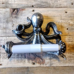 Octopus Toilet Paper Holder Nautical themed bathroom decor