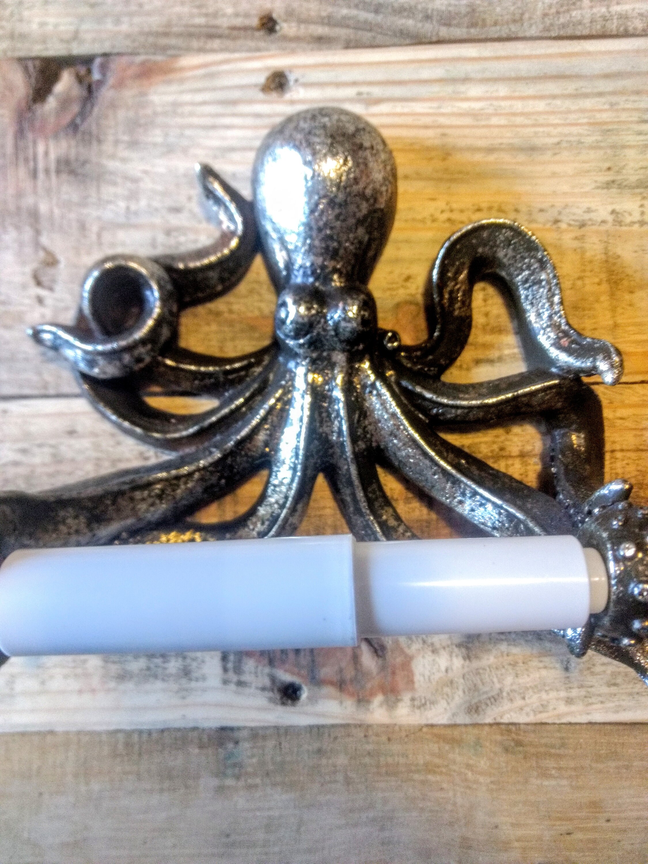 Octopus Toilet Paper Holder Nautical Themed Bathroom Decor Etsy