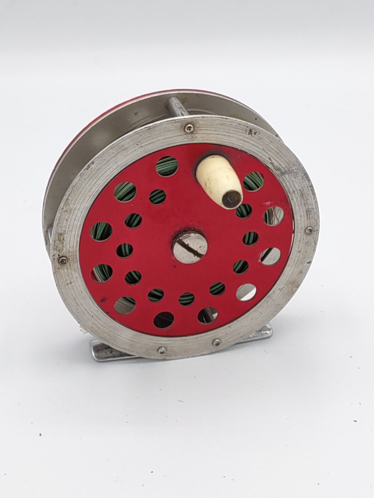 Vintage JC Higgins Model 312.31130 Fly Reel Made in USA Fishing Reel Red 