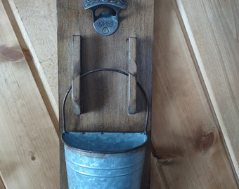 Wood Bottle Opener & Bucket