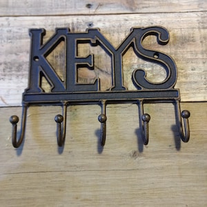 Cast iron keys key hook wall decor antique gold finish