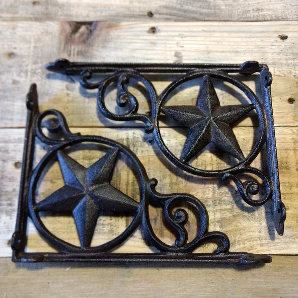 2 - Cast Iron Rust Star Metal Wall Bracket Shelf brackets Metal Corbels