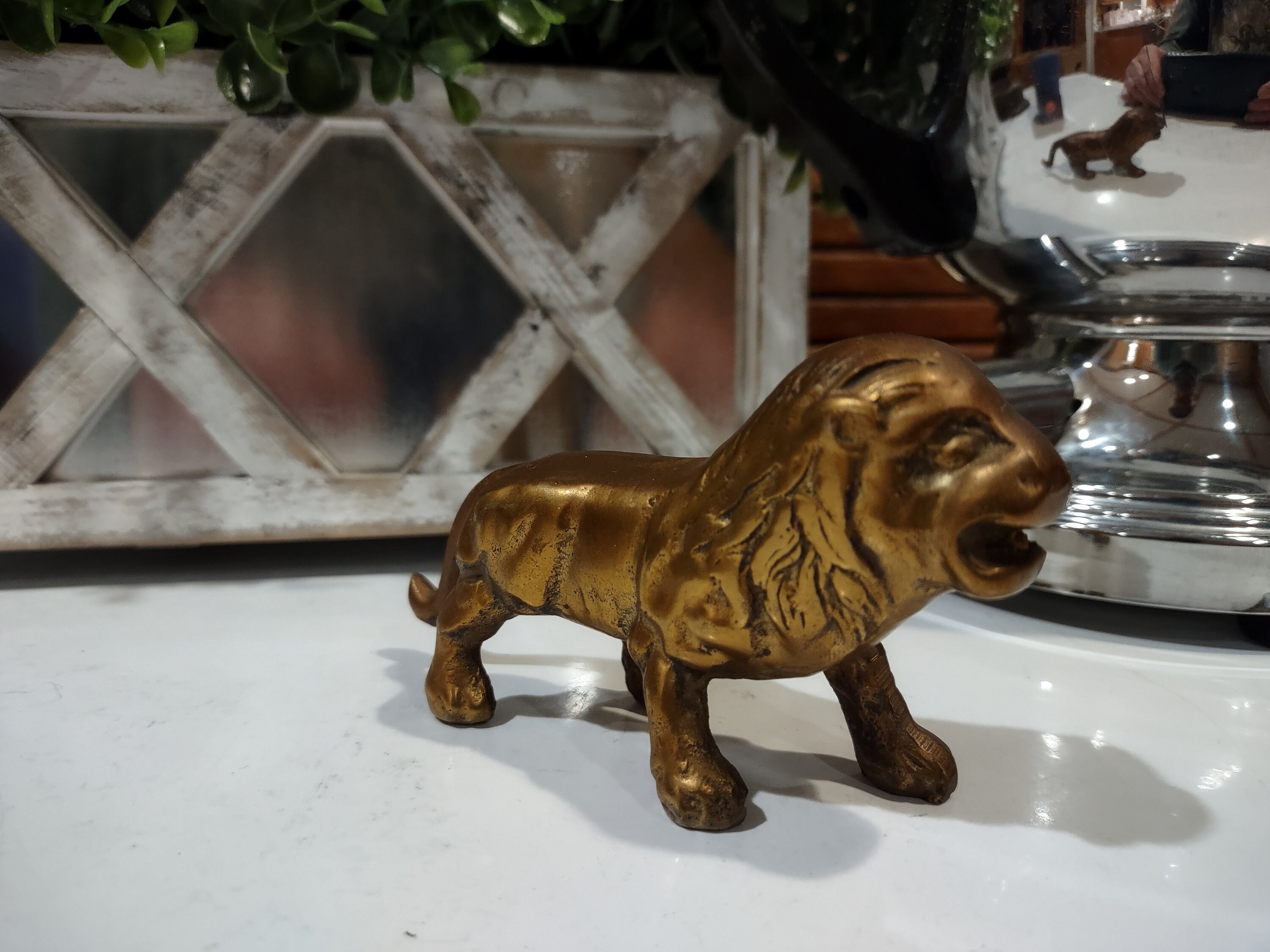 Vintage Solid Brass Lion Paperweight Figurine - Etsy