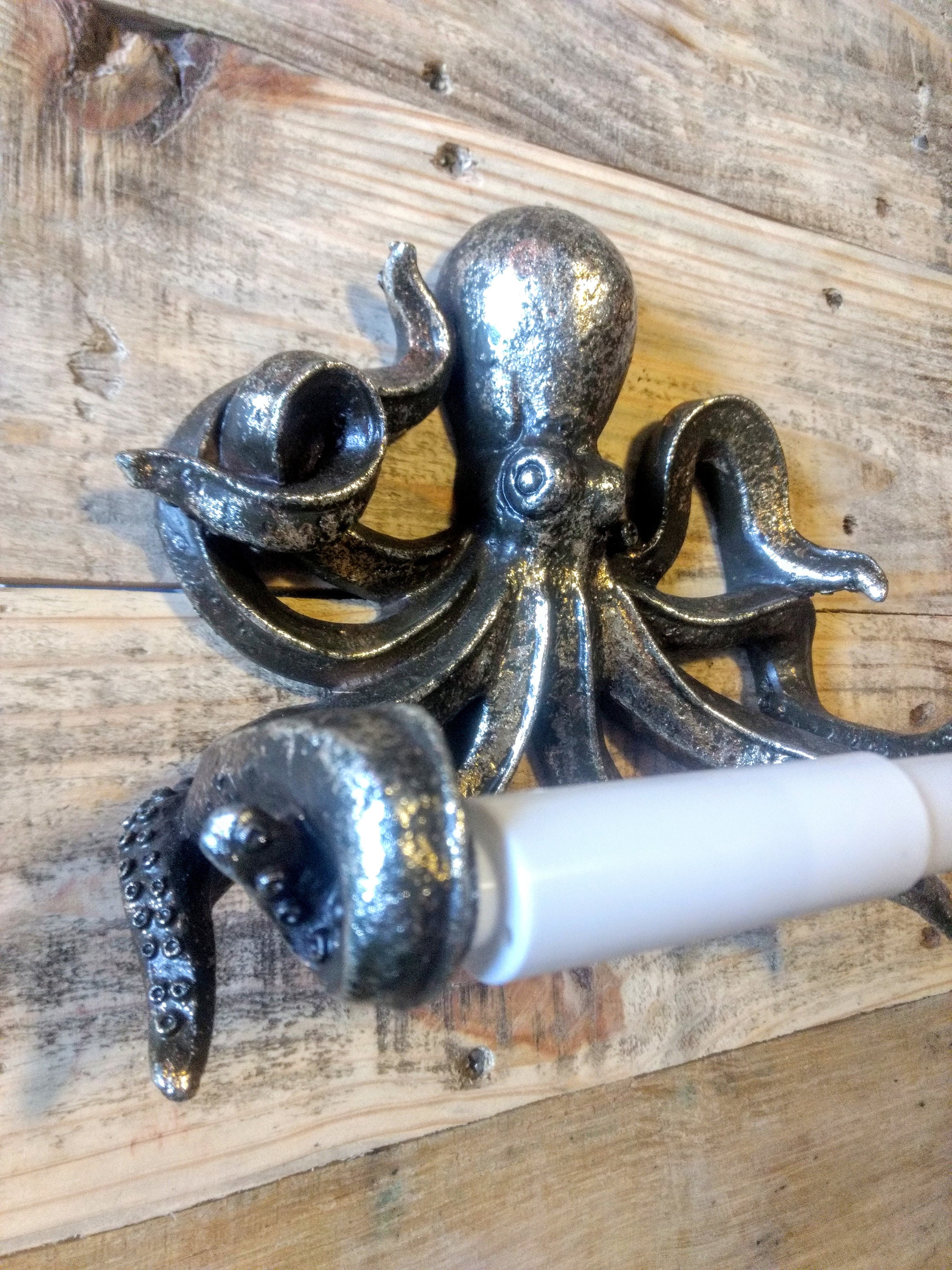 Octopus Toilet Paper Holder Nautical Themed Bathroom Decor Etsy