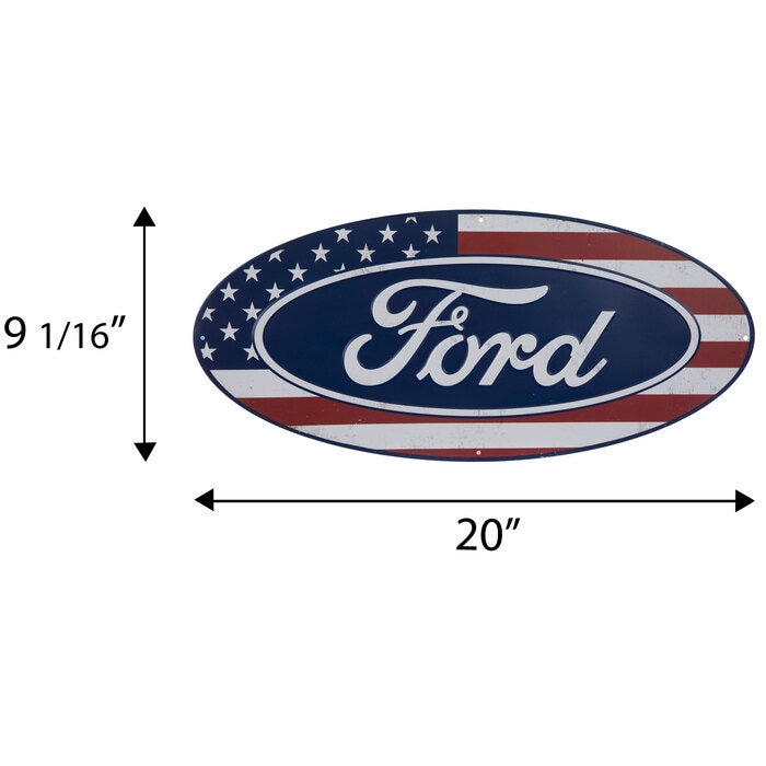Ford 100 Years Trucks Vintage Tin Metal Sign - Winged Logo Garage & Man Cave Decor