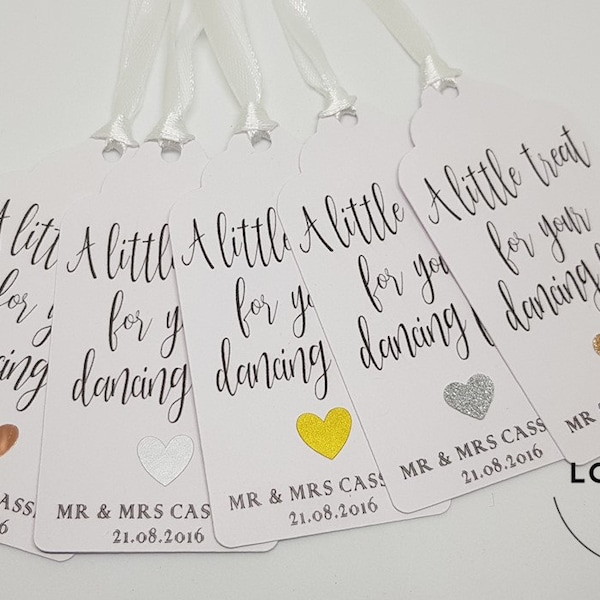 Personalised A little treat for your dancing feet - Flip Flop Tags | Favour Tags | Wedding Tags | Matching Wedding Stationery