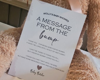 A Message from the Bump Sign - Made-to-order DIGITAL DOWNLOAD | Baby Shower | Gender Reveal | Baby Boy | Baby Girl | Twins | Mummy and Daddy
