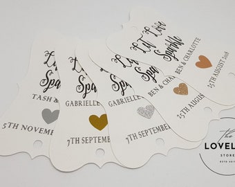 Personalised Let Love Sparkle - Sparkler Tags | Sparkler Send Off | Let Love Glow | Favour Tags | Wedding Tags | Matching Wedding Stationery