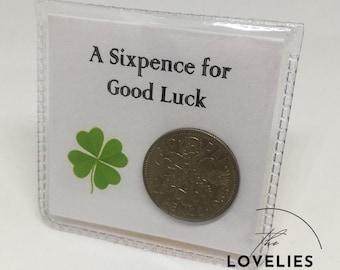 A Sixpence for Good Luck - Lucky Sixpence Keepsake | Personalised Options Available