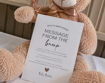 Message from the Bump Sign - Various Sizes Baby Shower | Gender Reveal | Baby Boy | Baby Girl | Also  for Twins & for Mummy and Daddy