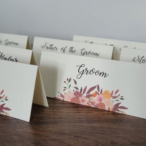 Personalised Wedding Table Name Place Cards | Autumn Design | Table Settings | Wedding Breakfast Stationery | Matching Wedding Stationery