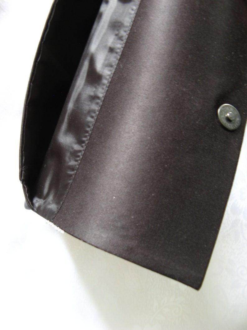 Embroidered Clutch Vyshyvanka Wristlet Geometric Embroidery,Black Satin Beaded Clutch Fold Over Wallet Style Formal Black Tie Evening Bag
