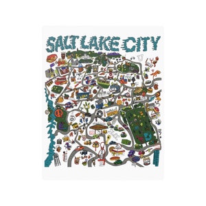 Salt Lake City 11x14 print white