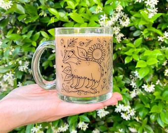 The Summer Badger Glass Mug - Literary Mug