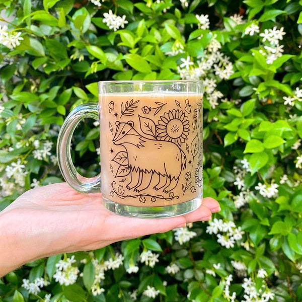 The Summer Badger Glass Mug - Literary Mug